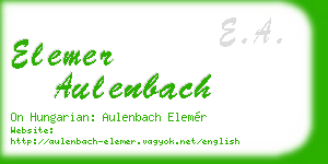 elemer aulenbach business card